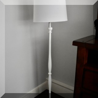 D25. White metal floor lamp 56”h. - $75